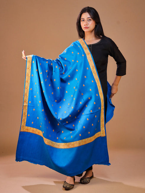 Women's Pure Wool Faux Pashmina Hand Embroidery Shawl
